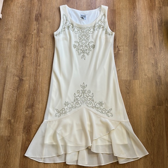 Vintage R&M Richards 2 Piece Beaded Dress & Duster Set - Picture 1 of 11